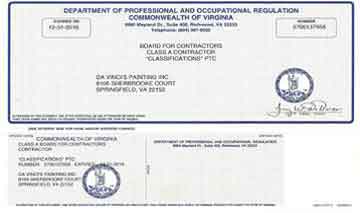 Davinci's Contractor License